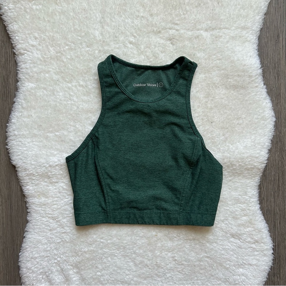 Outdoor Voices Forest Green Athletic Crop Top - Picture 2 of 5